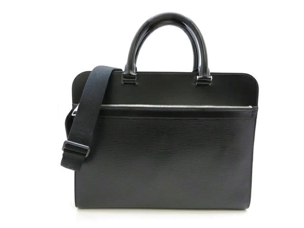 LOUIS VUITTON Bassano Business Bag Epi Leather Noir Black